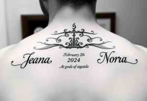 Meaning of names Jean God is gracious February 26, Sara Princess January 28, Nora honor and light August 14 tattoo idea