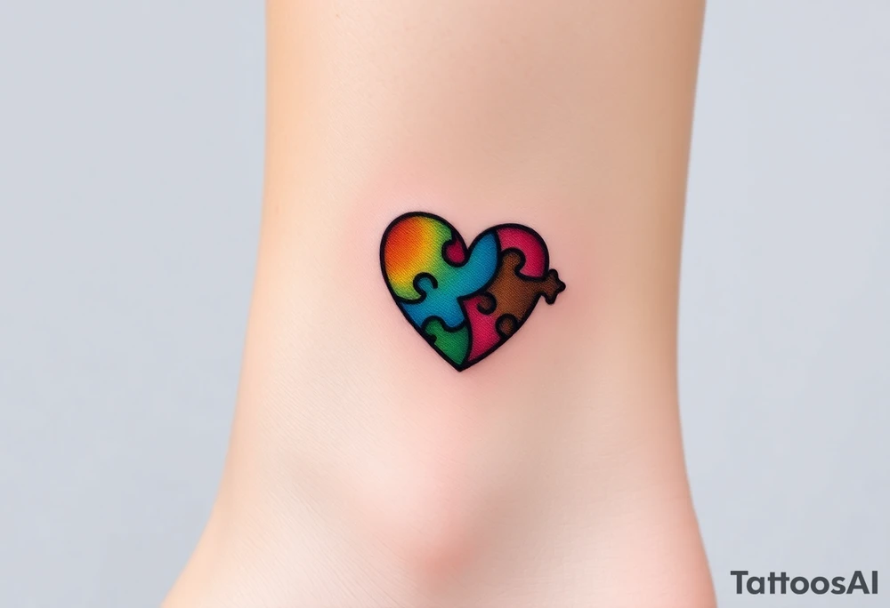 autism heart puzzle shape symbol tattoo idea