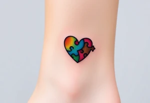 autism heart puzzle shape symbol tattoo idea