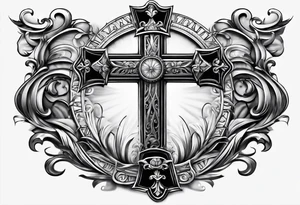 Cross with Roman numeral Jan 18 2023 tattoo idea