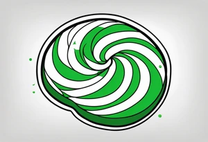 a peppermint candy with green swirls tattoo idea