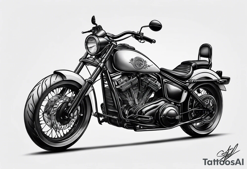 Frau auf einen Motorrad tattoo idea