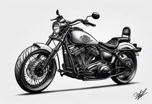 Frau auf einen Motorrad tattoo idea