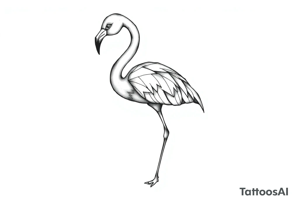 cute flamingo tattoo idea