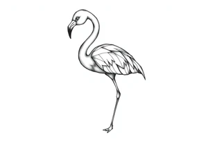 cute flamingo tattoo idea