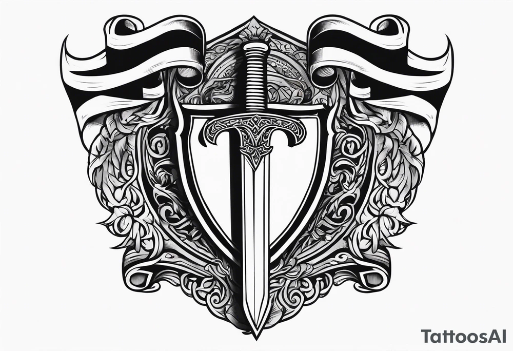 Valhalla shield sword axe tattoo idea
