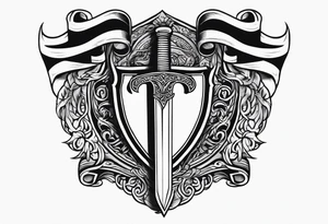 Valhalla shield sword axe tattoo idea