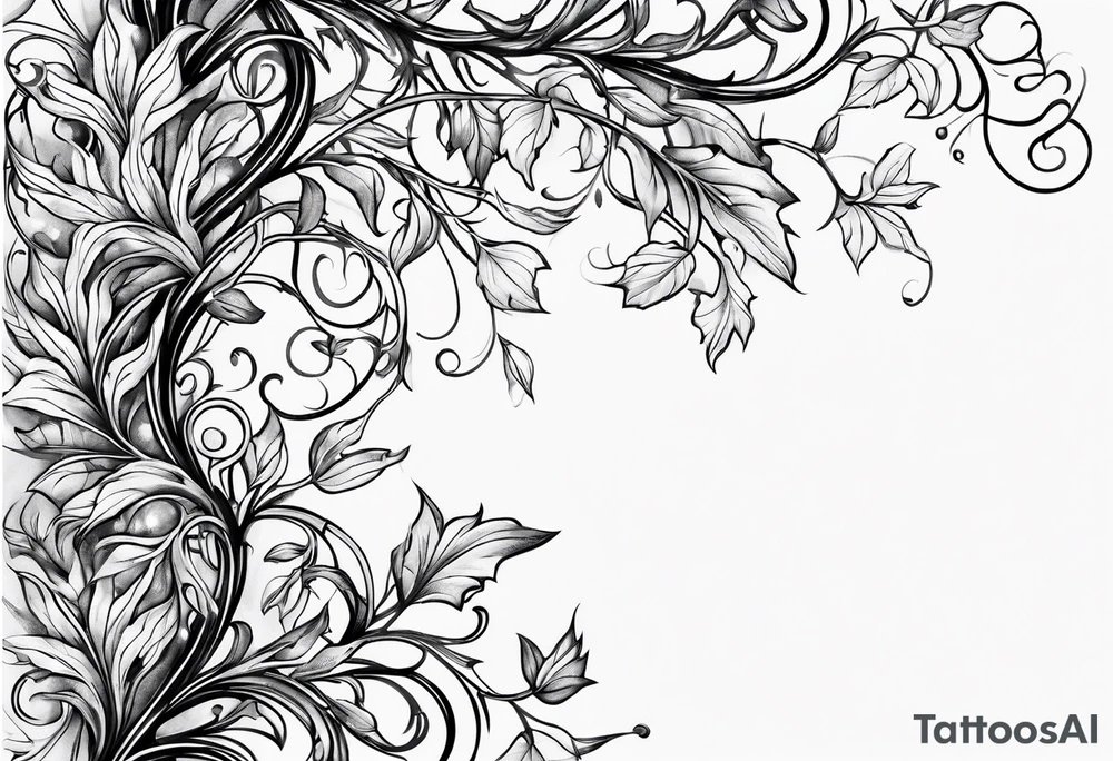 Leafy vines with chain tattoo idea