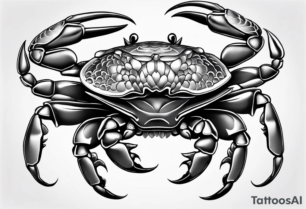 Crab con numero 69 nelle chele tattoo idea