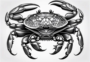 Crab con numero 69 nelle chele tattoo idea