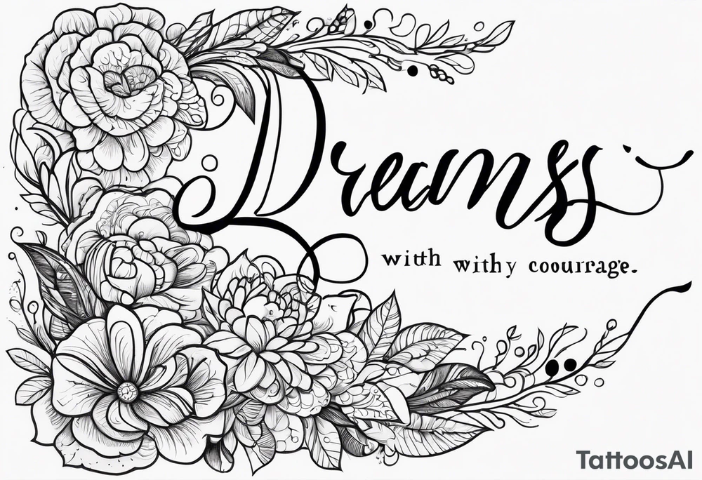 Dreams begin with courage tattoo idea
