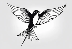 Beautiful Swallow Bird tattoo idea