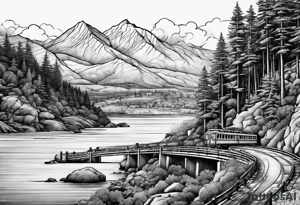 Draw a Line in the Shape of the Route from San Francisco to San Diego tattoo idea