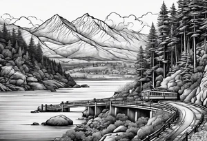 Draw a Line in the Shape of the Route from San Francisco to San Diego tattoo idea