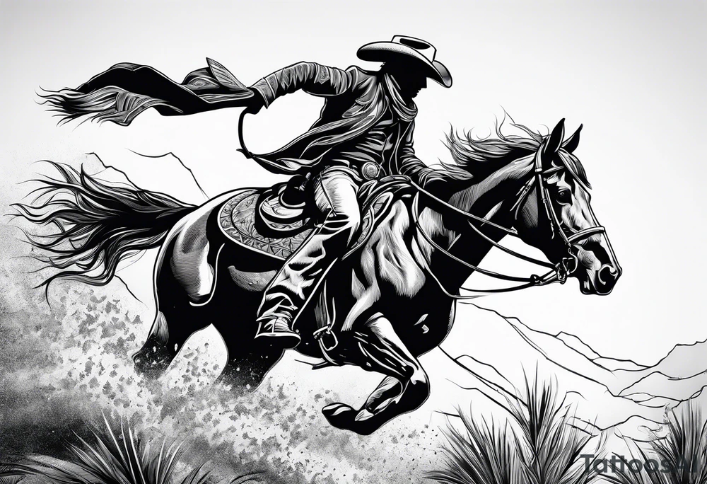 cowboy on a horse tattoo idea