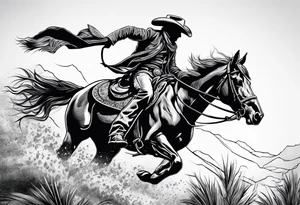 cowboy on a horse tattoo idea