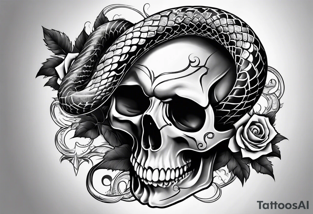 Snake and skull tattoo idea