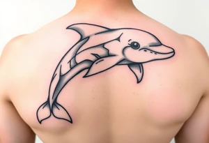 Cartoon horney teen age dolphin tattoo idea