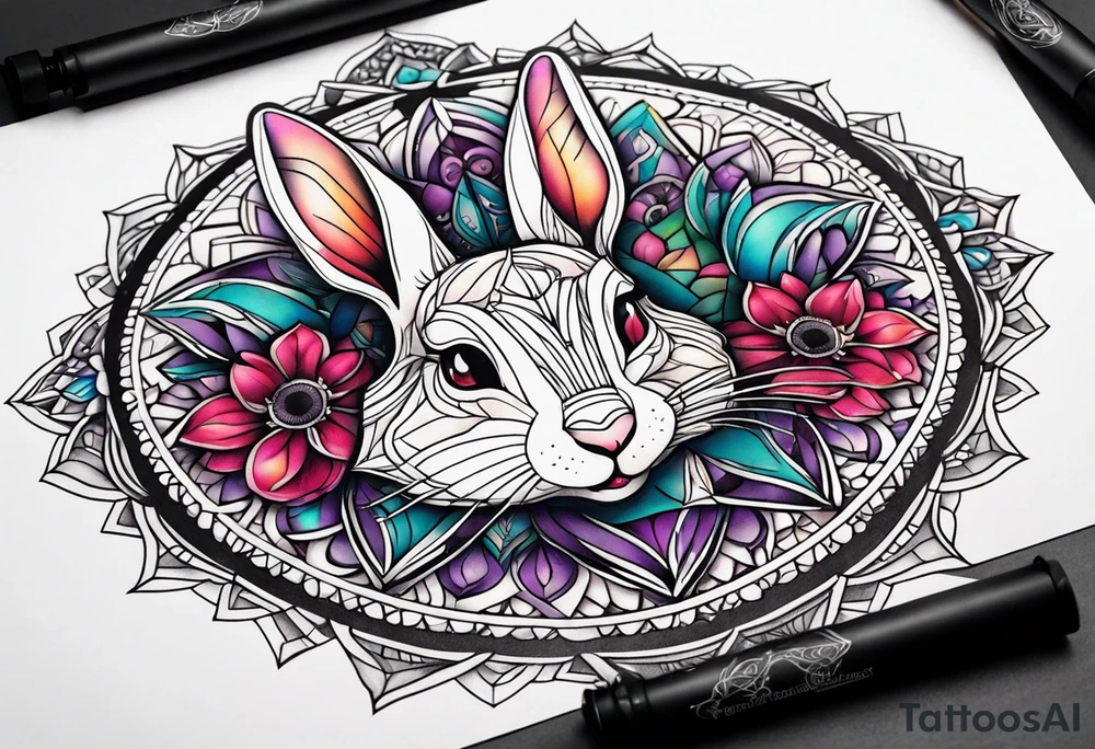 wonderland  dead 
rabbit mandalas tattoo idea