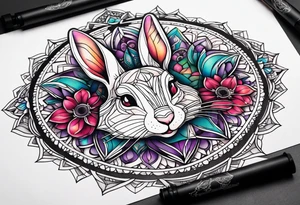wonderland  dead 
rabbit mandalas tattoo idea