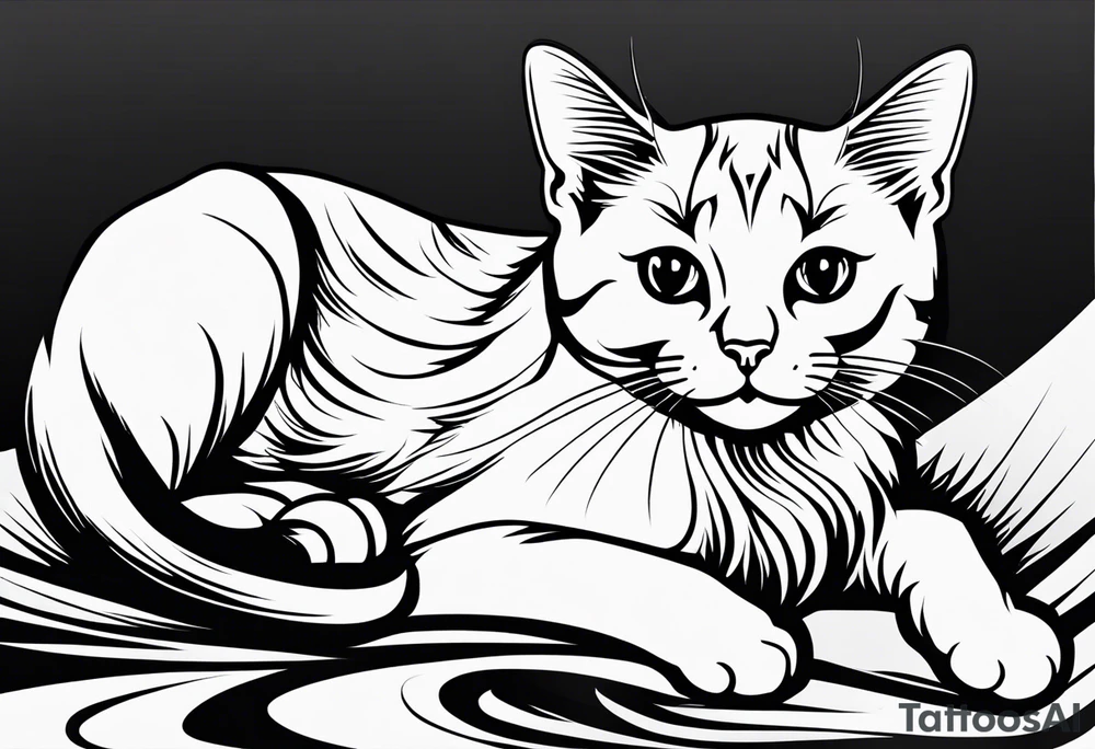 a cute cat tattoo idea