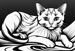 a cute cat tattoo idea