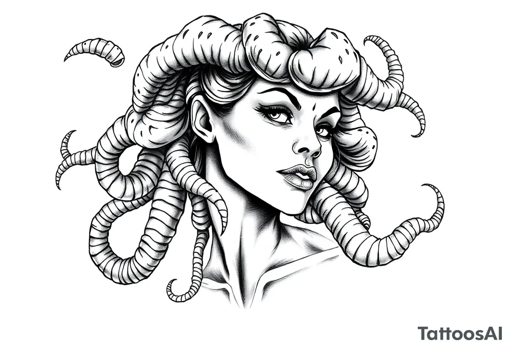 medusa with boobs tattoo idea