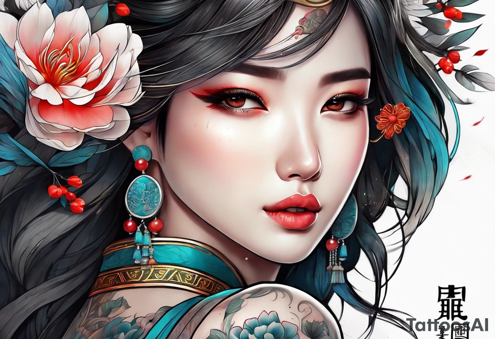 chinese girl tattoo idea