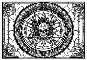 wheel of fate tarot card with a female skeleton tattoo idea