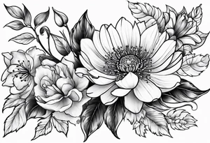 Flowers and plants tattoo idea