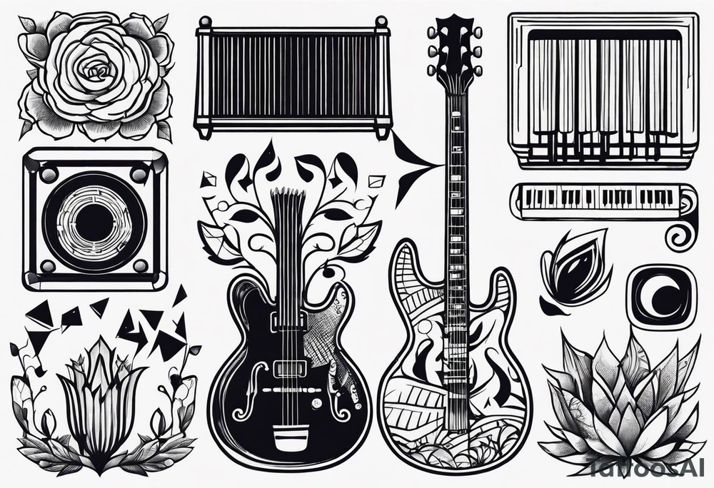 Simple blues music tattoo tattoo idea