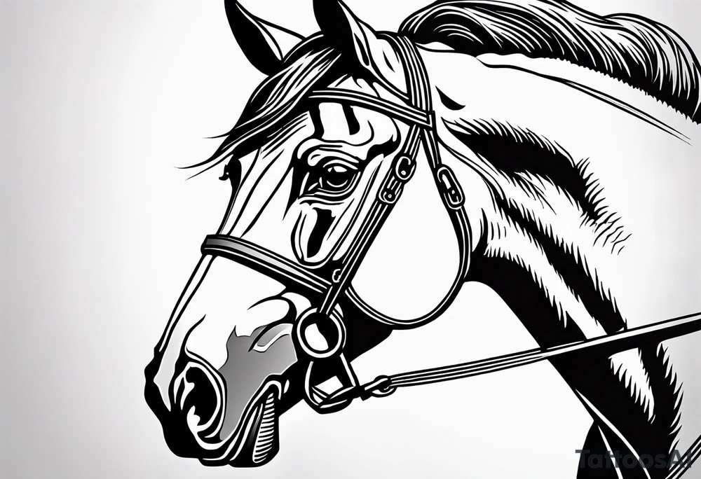 Linework horse tattoo idea