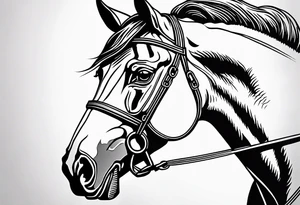 Linework horse tattoo idea