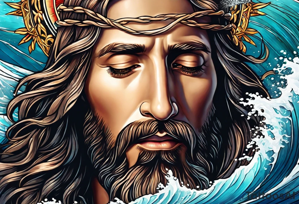 Jesus calming the sea tattoo idea