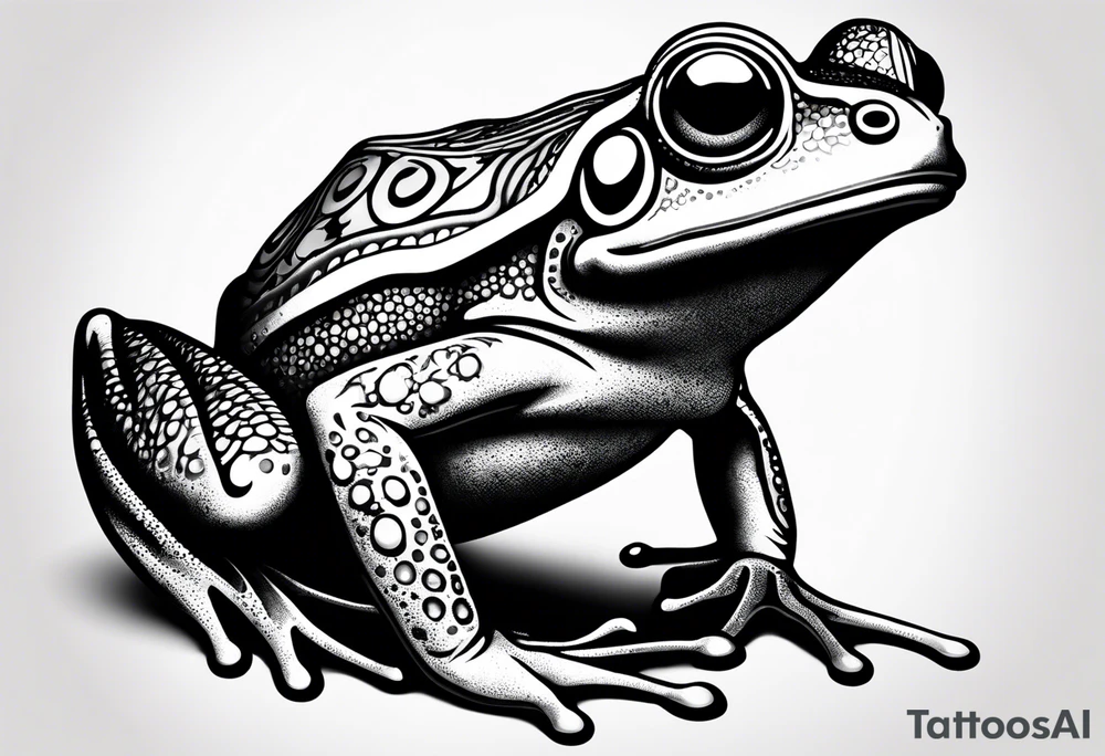 a psychedelic frog tattoo idea