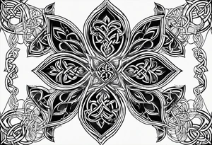 four leaf clover shaped tattoo with trinity celtic knot inside leaf tattoo idea