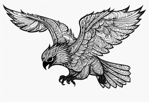 a scary black flying to the top tattoo idea