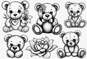 Lily teddy bear tattoo idea