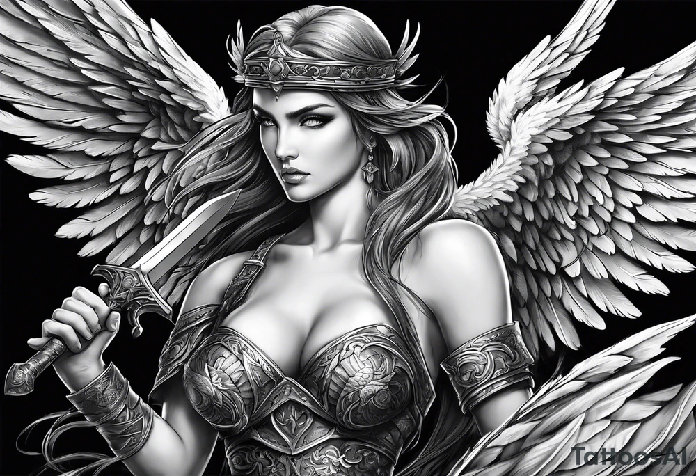 Angel warrior killing fight a bad angel tattoo idea