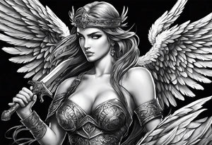 Angel warrior killing fight a bad angel tattoo idea