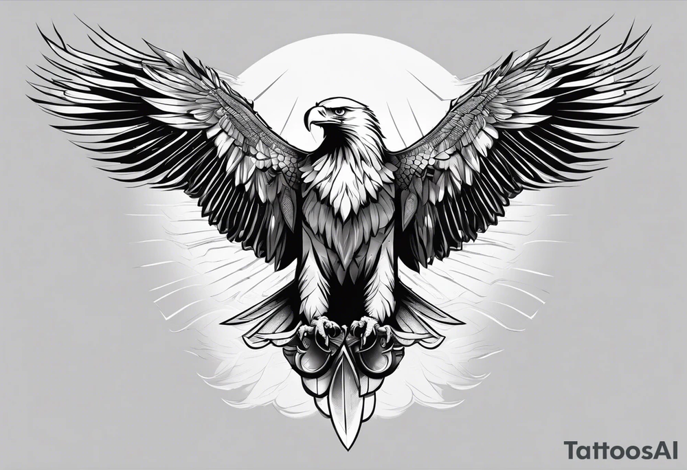 eagle full body fly vector tattoo idea