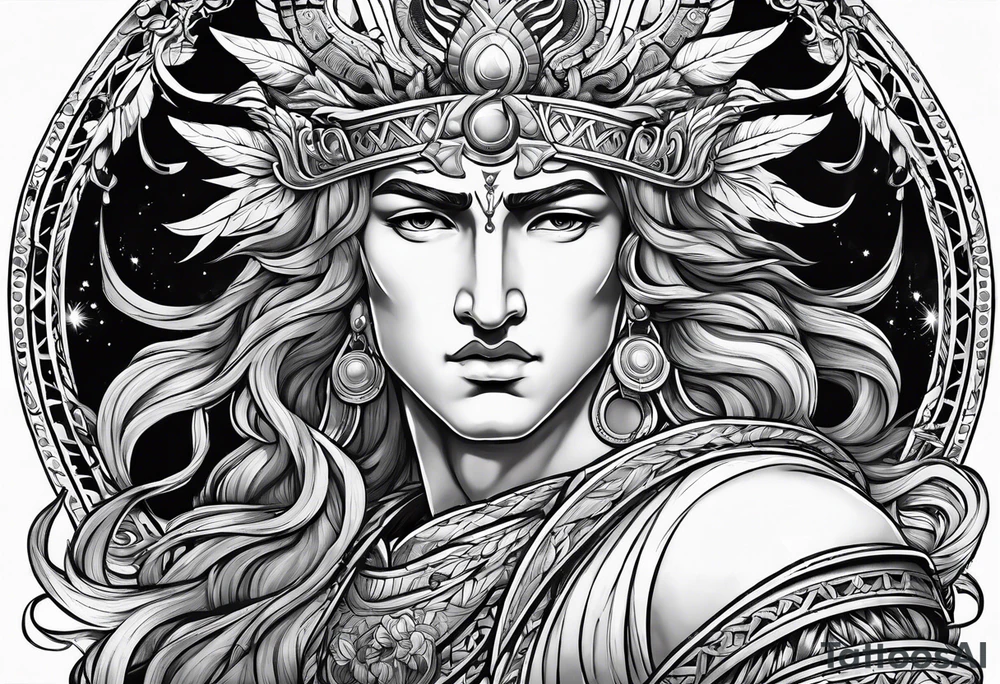 apollo
god of the sun 
with his bow tattoo idea