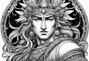 apollo
god of the sun 
with his bow tattoo idea