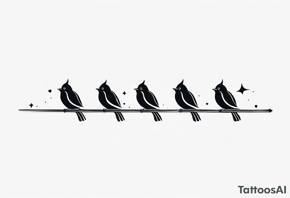 Four little birds... two of them are flying tattoo idea