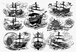 ships fogs tattoo idea