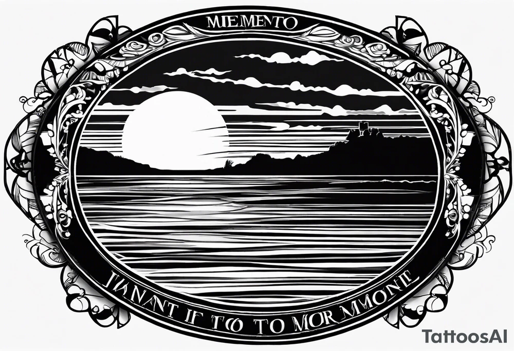 Simple tattoo of a sunset with the inscription Memento mori
I want to put it on my knee tattoo idea
