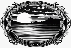 Simple tattoo of a sunset with the inscription Memento mori
I want to put it on my knee tattoo idea