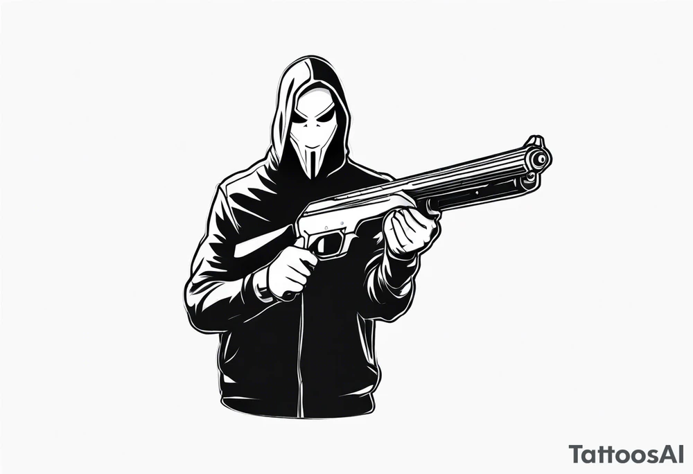 Anonymous with shotgun tattoo idea