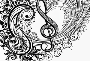 Note de musique, clef de sol, fin tattoo idea