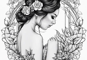 Mininalistic 2 tattoos matching to a daughter and a mother tattoo idea
